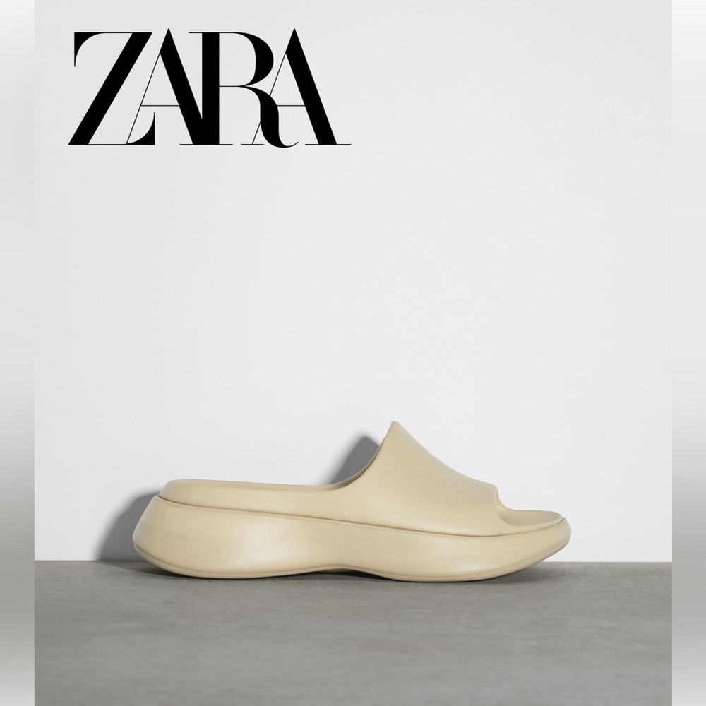 ZARA Rubberized Low Heel Sandals